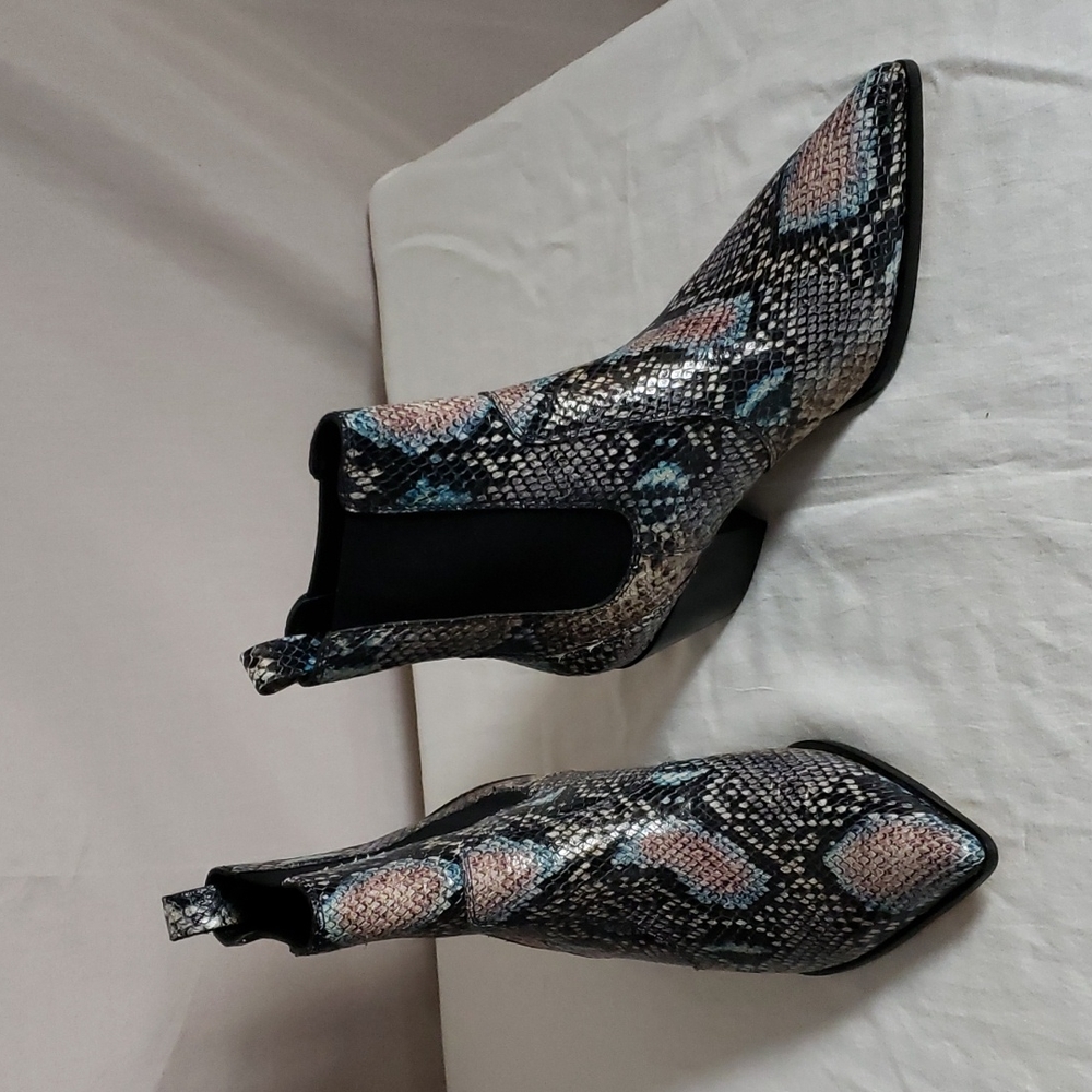 NEW PAIGE Willa Blue Snakeskin Boot - Picture 3 of 8